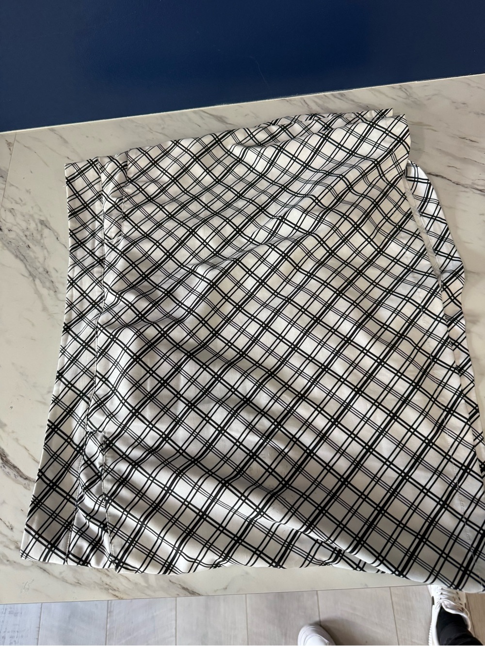 Black and White Plaid Mini Skirt